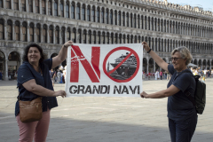 Protesters against cruise ships in Venice